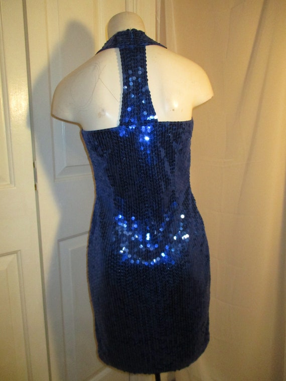 sequined racer back cocktail party dress - image 4