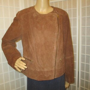 Talbots vintage-motorcykeljacka i sliten getmocka bild 2