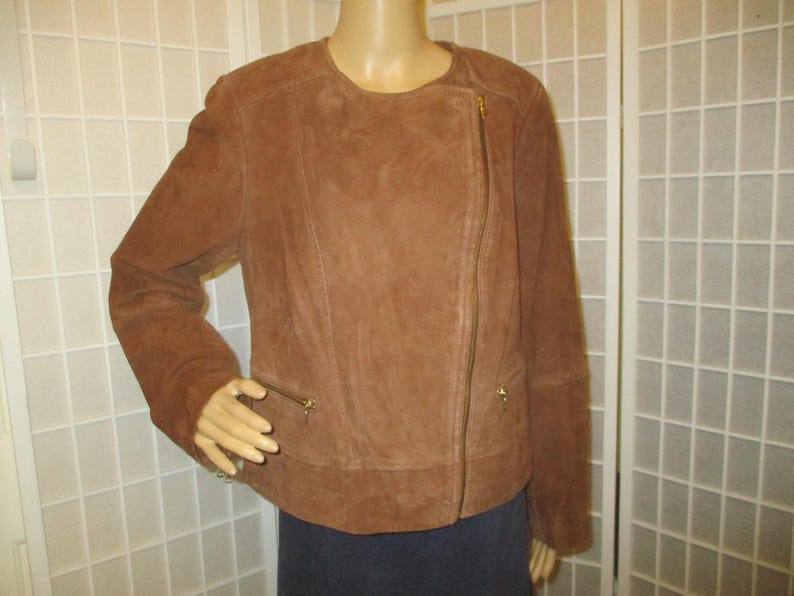 Talbots vintage-motorcykeljacka i sliten getmocka bild 2