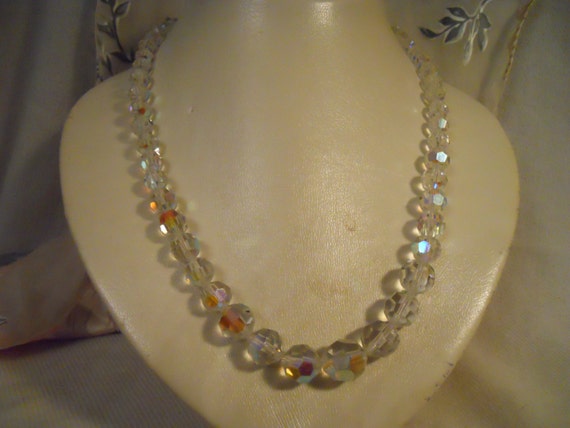 Vintage faceted crystal necklace - image 1