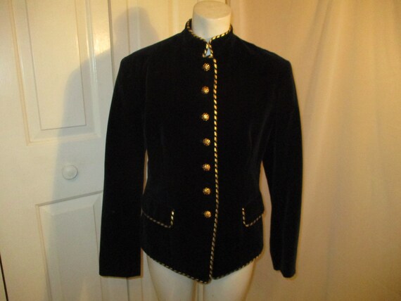 Evan Picone velvet military blazer/jacket