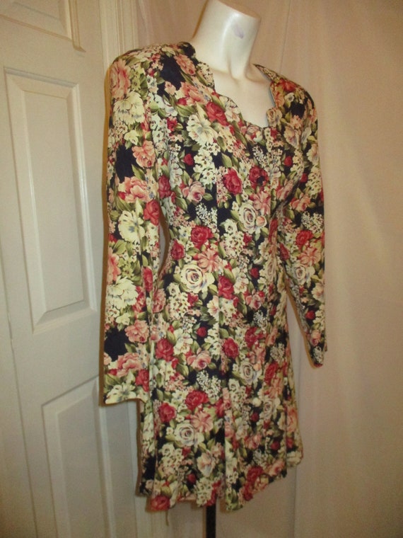 Paul Harris floral print button down dress - image 3