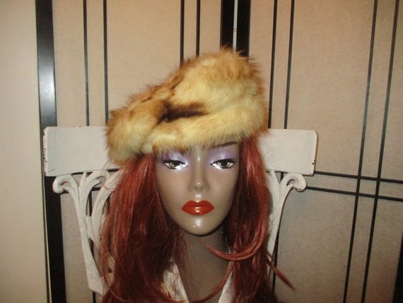red tail fox fur hat/tam - image 1