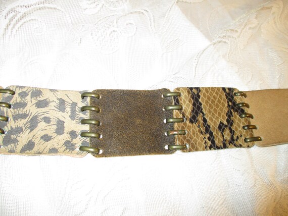 fringed leather patch belt - image 5