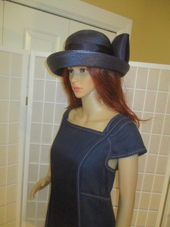 Sylvia New York St. Louis Vintage Straw Dress Hat - Etsy Israel display picture 3