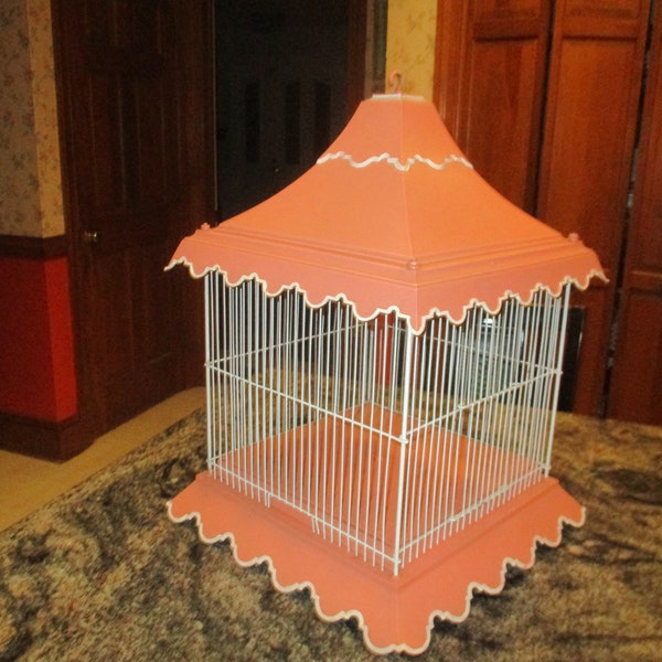 decorative hand painted wood bird cage