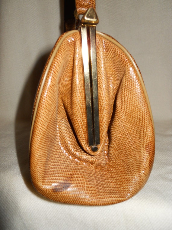 Vintage Sterling lizard skin satchel - image 4