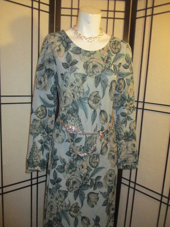 Carole Little long sleeve floral print maxi dress - image 8