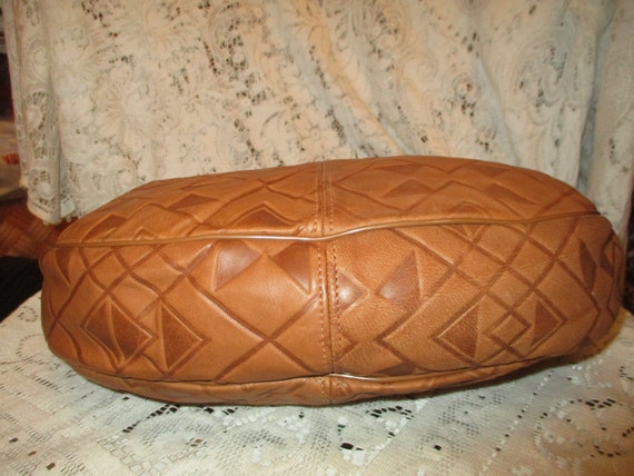 geometric embossed leather hobo - image 7