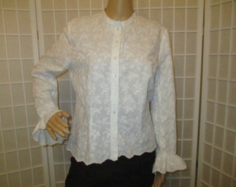 Lauren Ralph Lauren Button-Down-Hemd aus Baumwolle mit Rüschenärmeln und Ösen