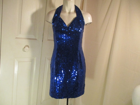 sequined racer back cocktail party dress - image 1