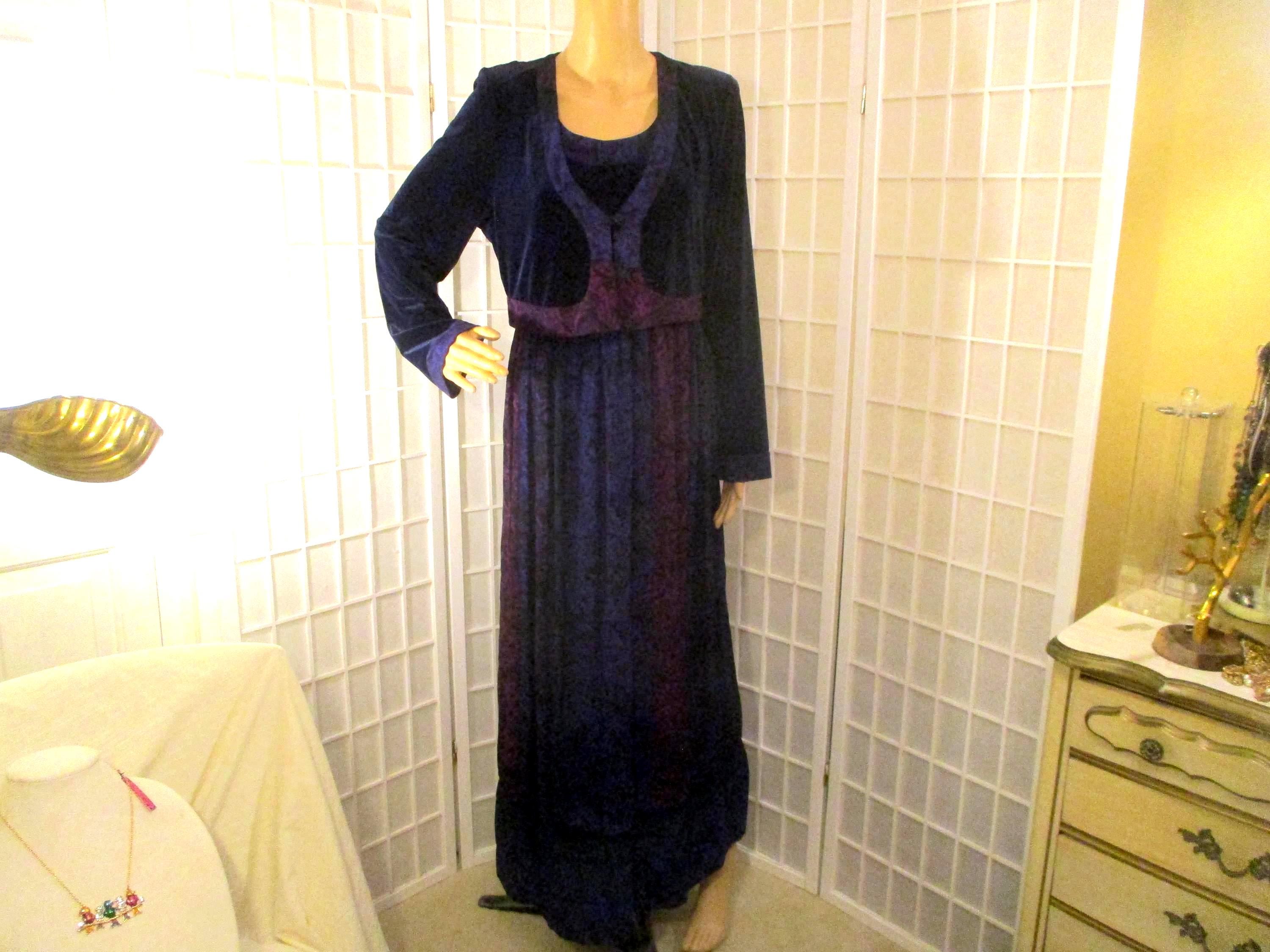 carole little maxi dress 1990s Carole Little Maxi Dress Rayon Chiffon Size 6 A-line Abstract Pattern