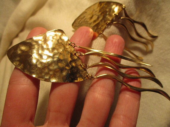 large hammered dangle earrings - image 6