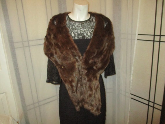 vintage dyed squirrel fur stole - image 2