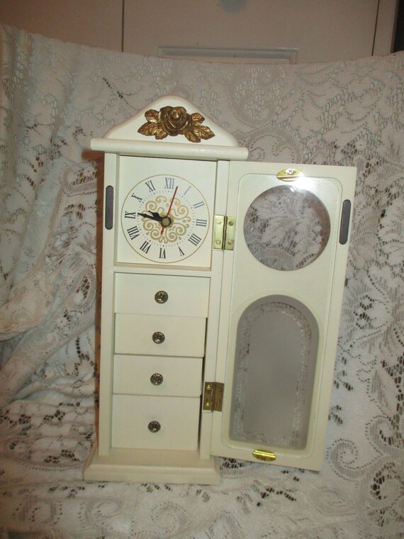 French Prudential Grandfather clock jewelry box Gem
