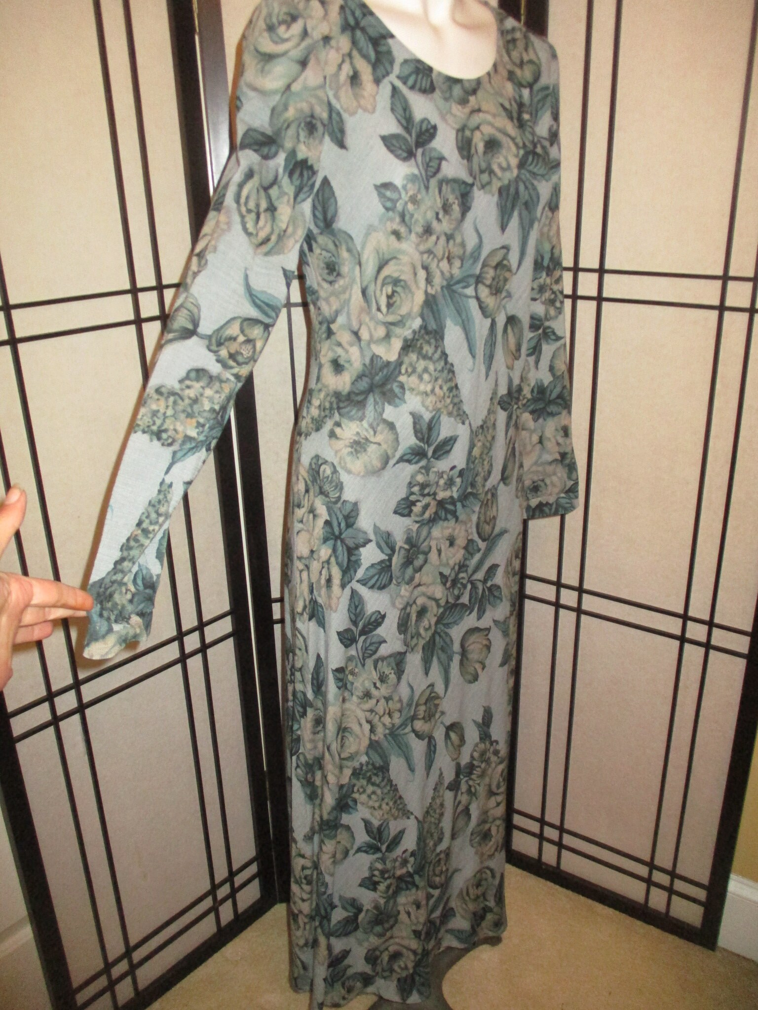 Sleeve Floral Print Maxi Dress | Etsy 