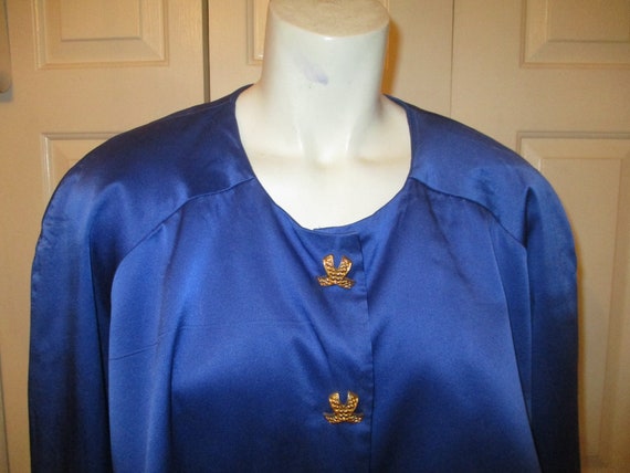 cropped satin swing jacket/blazer - image 2