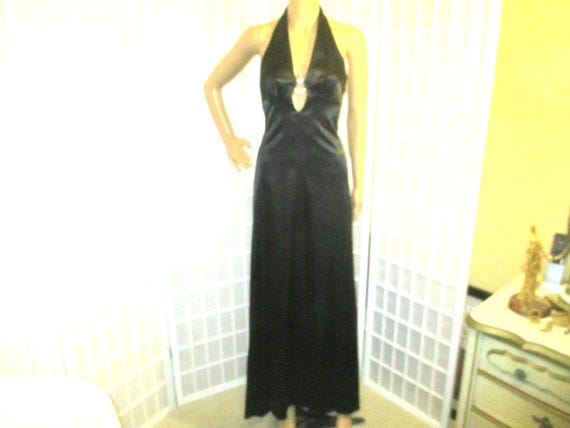 Zum Zum by Niki Livas Stretch Satin Formal Halter Dress - Etsy Canada