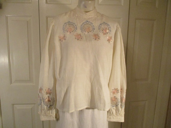 Alexandria lace trim Victorian style blouse