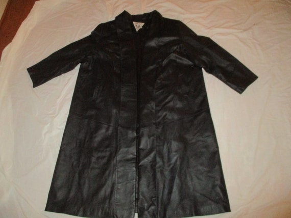 Marvin Richard long leather open front coat - image 10