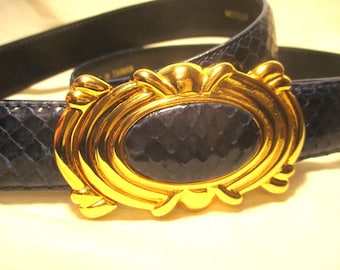Vintage Liz Claiborne snakeskin belt Vintage Liz Claiborne Snakeskin Leather Belt: 1990s Retro  main image 3