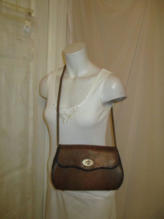 reptile embossed shoulder bag - image 2