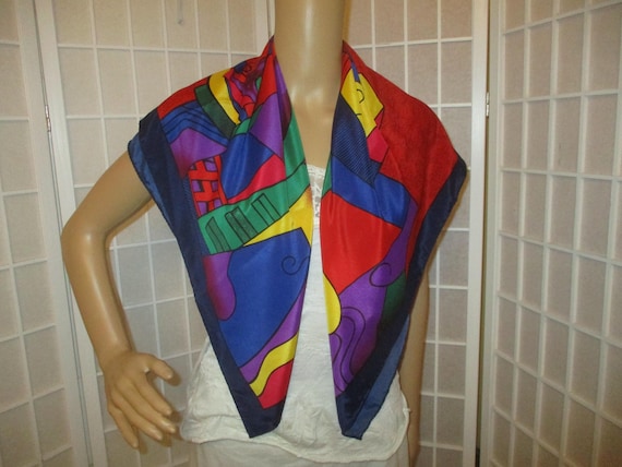 Picasso large abstract print scarf - image 2