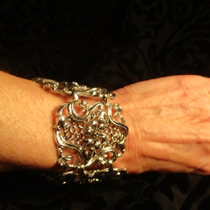 Art nouveau filigree wide bracelet image 2