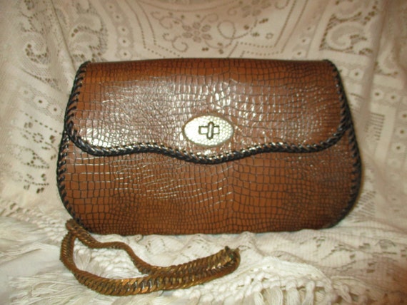 reptile embossed shoulder bag - image 1