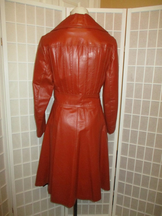 Vintage Leather Belted Coat with Removable Lining
