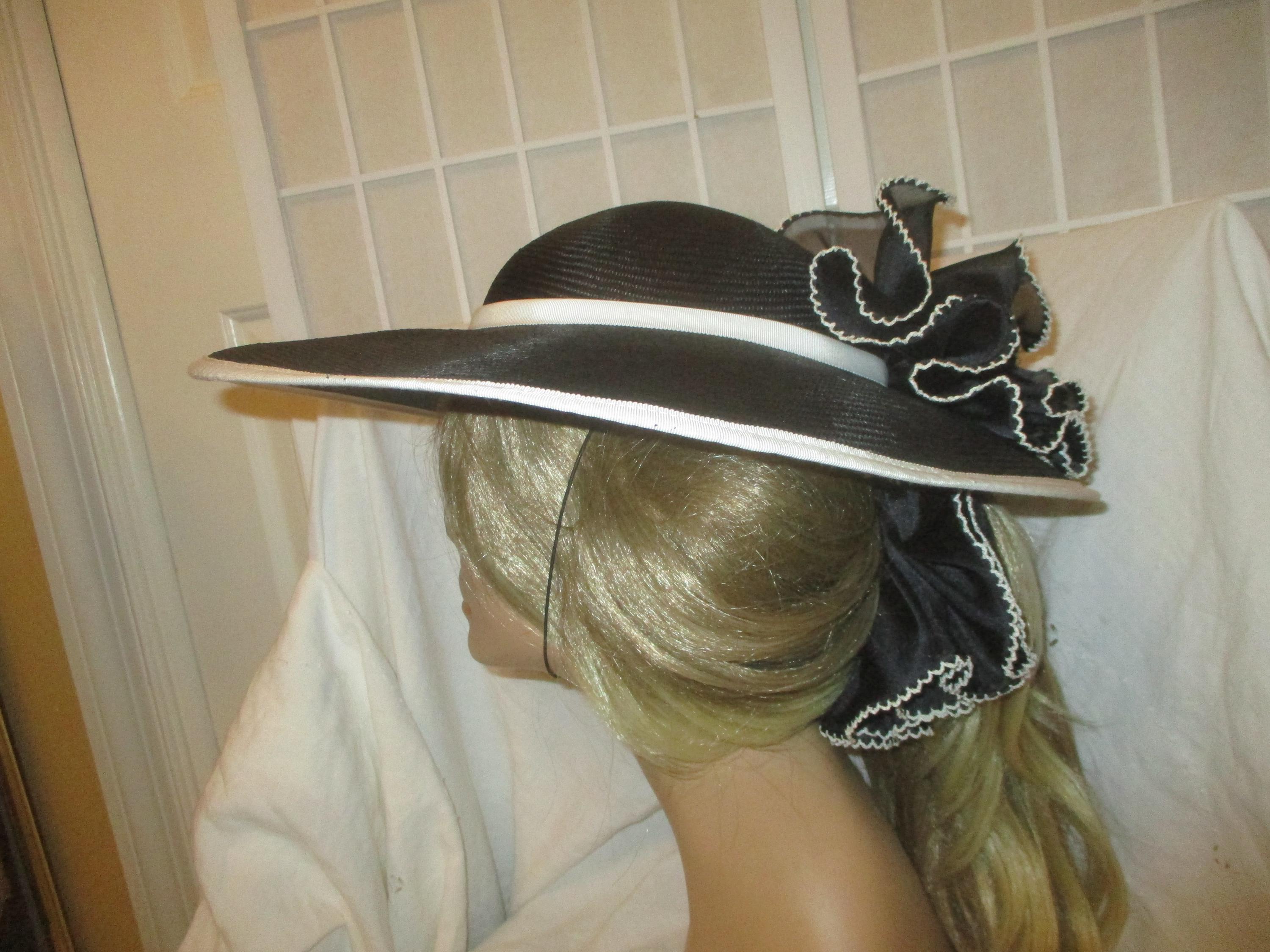 Vintage Sonni Hat Straw Red Net Ponytail Hole AFPT8823_Black_M3.jpg?v=  main image 4