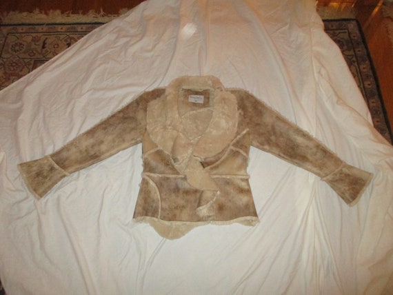 Pamala McCoy distressed faux leather/faux fur coat - image 10