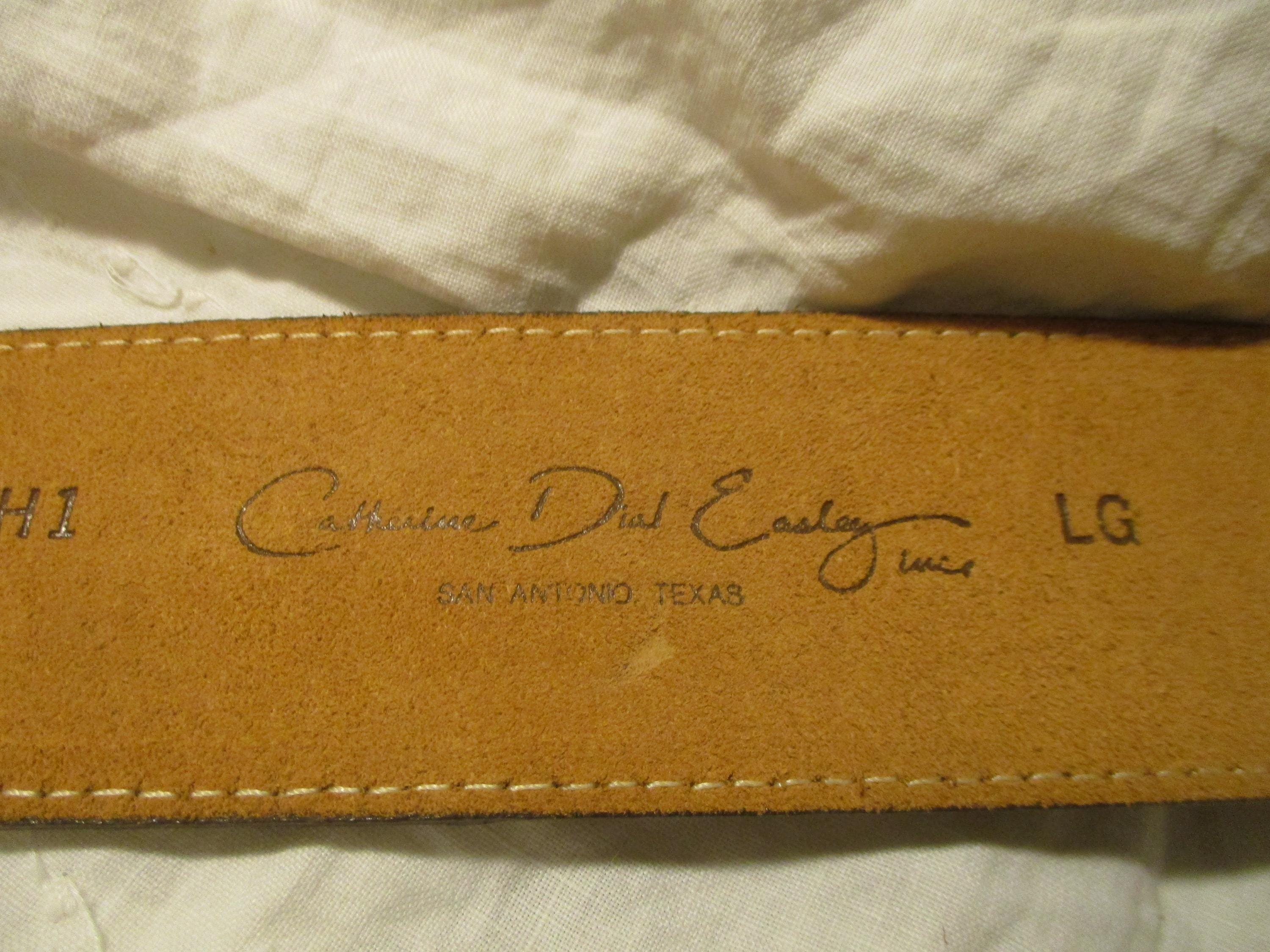Catherine Dial Easley Embossed Leather Belt San Antonio Texas Size Small Catherine Dial Easley Vintage Leather Belt With Snakeskin  main image 3