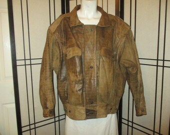 Winlit Distressed Leather Bomber Style 