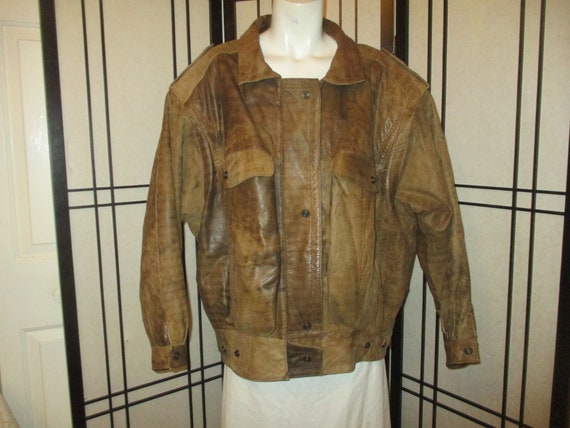Winlit distressed leather bomber style jacket - Gem