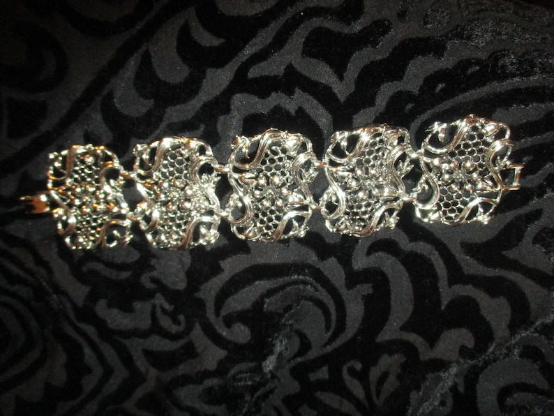 Art nouveau filigree wide bracelet image 1