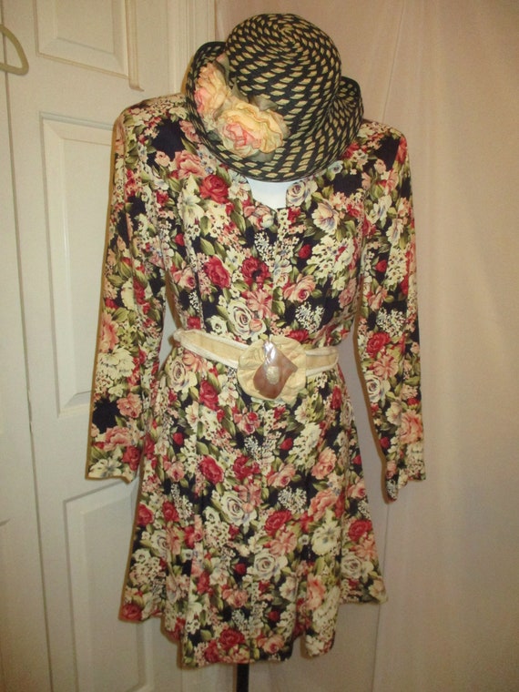 Paul Harris floral print button down dress - image 10