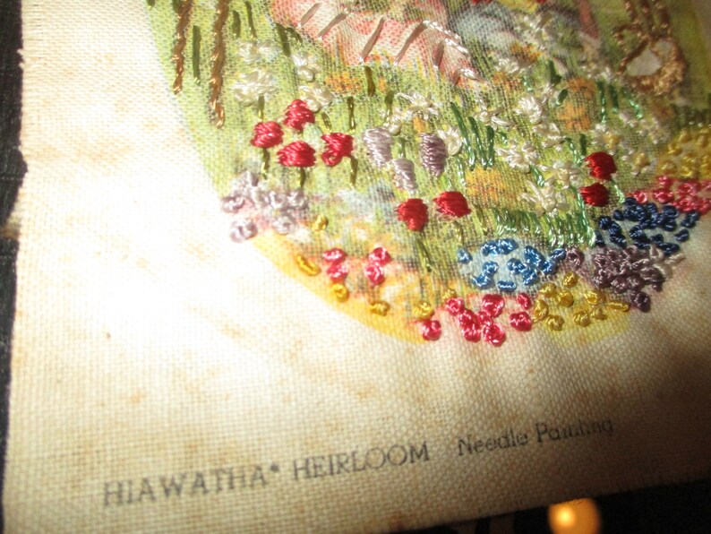 Hiawatha Heirloom Needle Painting Framed Set of 4 Etsy