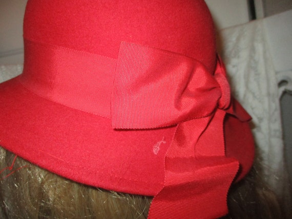 Lancaster Red Wool Felt Hat - Etsy display picture 1