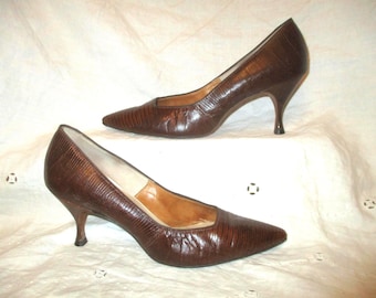 Zapatos de salón vintage de piel de lagarto de Gay-Craft Hofheimer