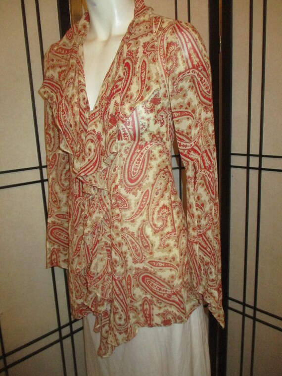 Express silk ruffled blouse - image 5