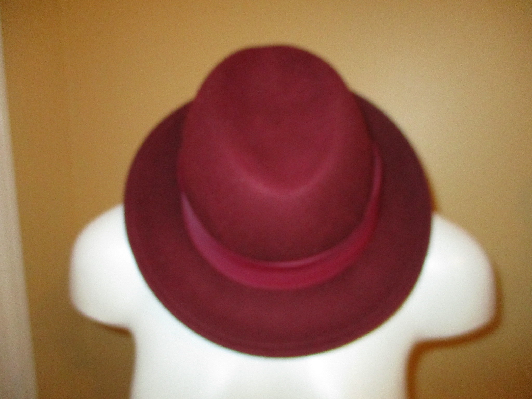 Vintage Geo. W. Bollman & Co. Gray Wool Felt Fedora Hat with Burgundy Trim Fedora Original 100% Wool Vintage Hats for Women for sale | eBay main image 3
