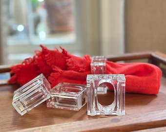 Set of 4 Vintage Acrylic Salt Pepper Napkin Rings