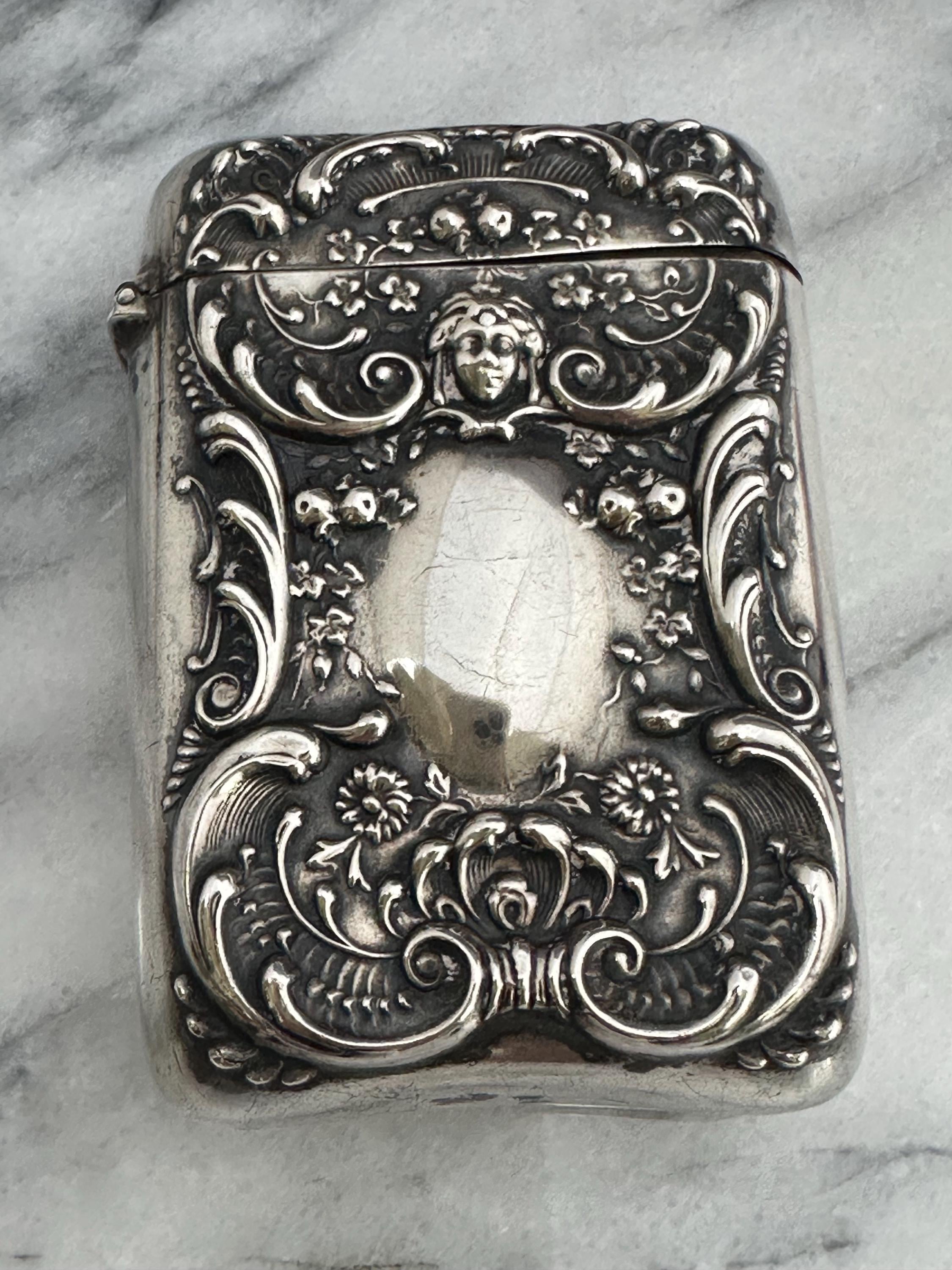 Antique Sterling Silver Art Nouveau Repousse Match Safe - Etsy