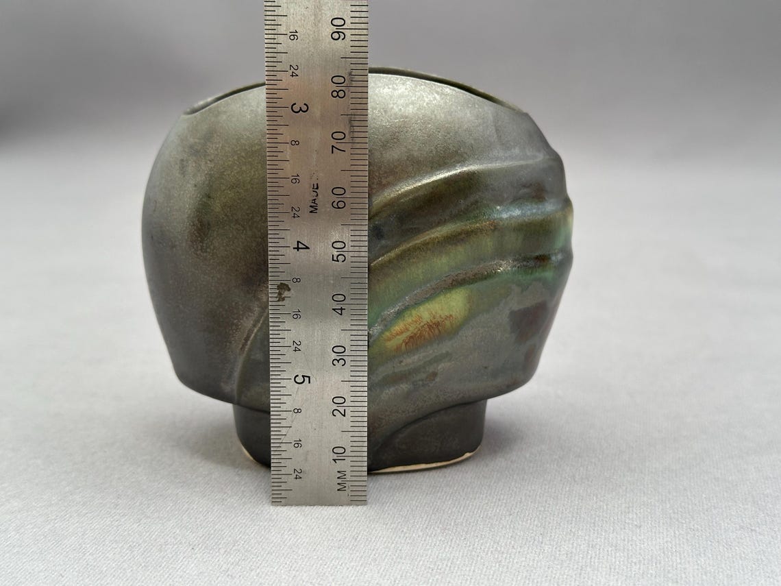 Miniature Hand Built Raku Glazed Pottery Vase Tiny Ceramics Glazed ...