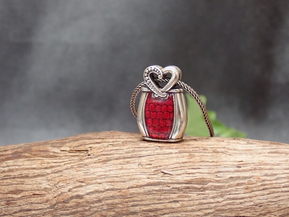 Brighton Enamel Classic Heart Pendant Necklace Vintage Brighton Etsy