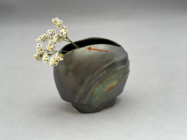 Miniature Hand Built Raku Glazed Pottery Vase Tiny Ceramics Glazed ...