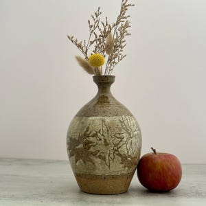 Vintage Studio Pottery Vase - Handmade Rustic Glaze, Earth Tones