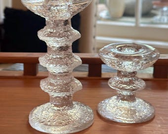 Vintage iittala Festivo Glass Candle Holders by Timo Sarpaneva – Scandinavian Design