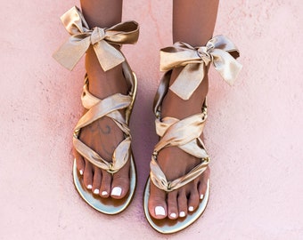 Goldledersandalen, Goldbandsandalen, Ankle Wrap Sandalen, Schnürsandalen, Gladiator Sandalen, griechischen Sandalen, Geschenk für sie, ENGEL KISS